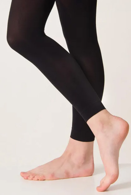 Дитячі матові колготки Silky без стопи, чорний, 11-13 років