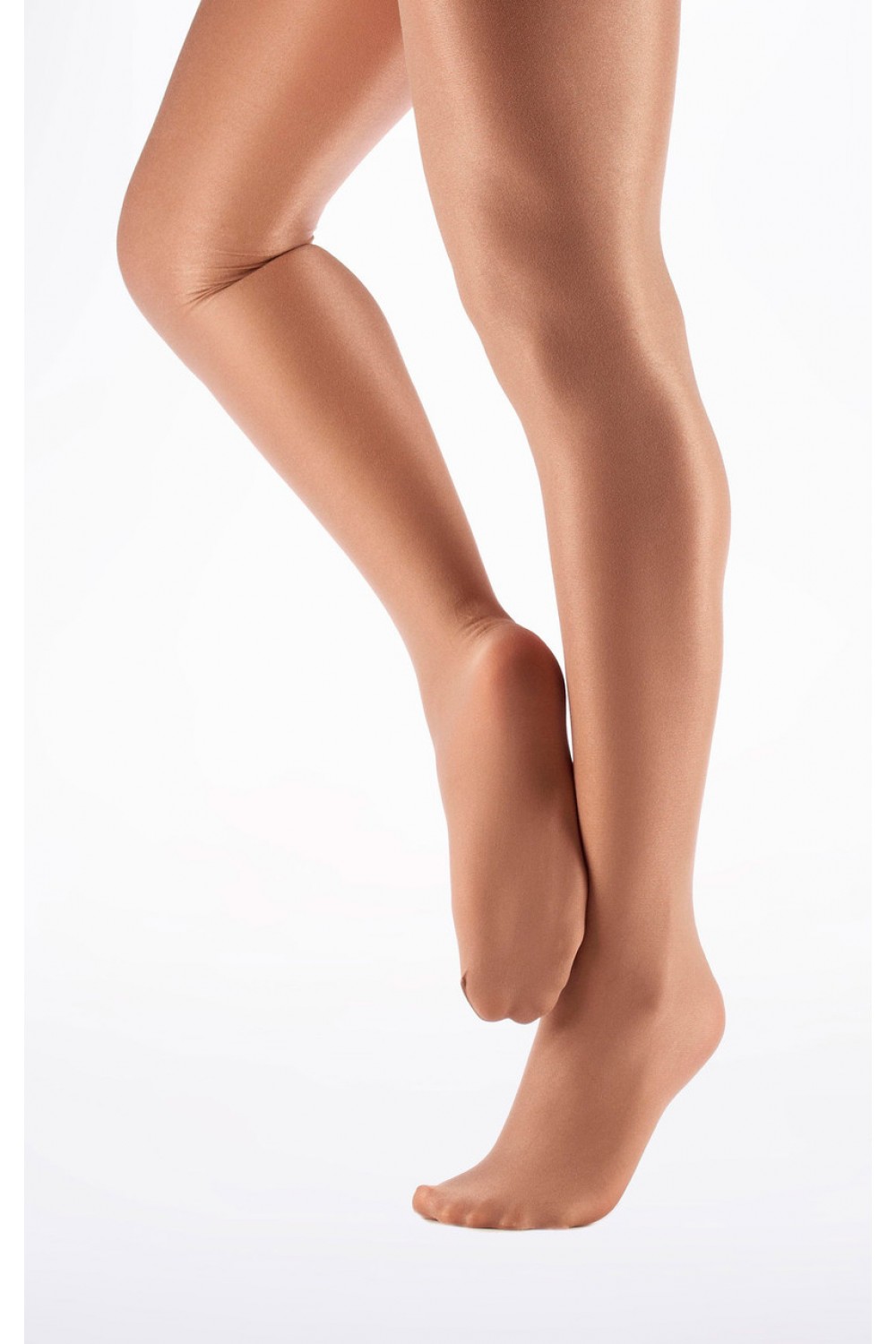 Дитячі ультра блискучі колготки Capezio з цільною стопою, світлий загар, M - 1