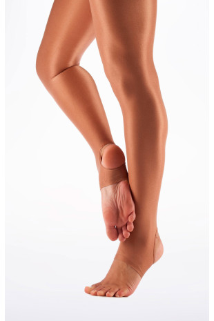 Блискучі колготки Capezio з вирізом під п'яту, темний загар, M